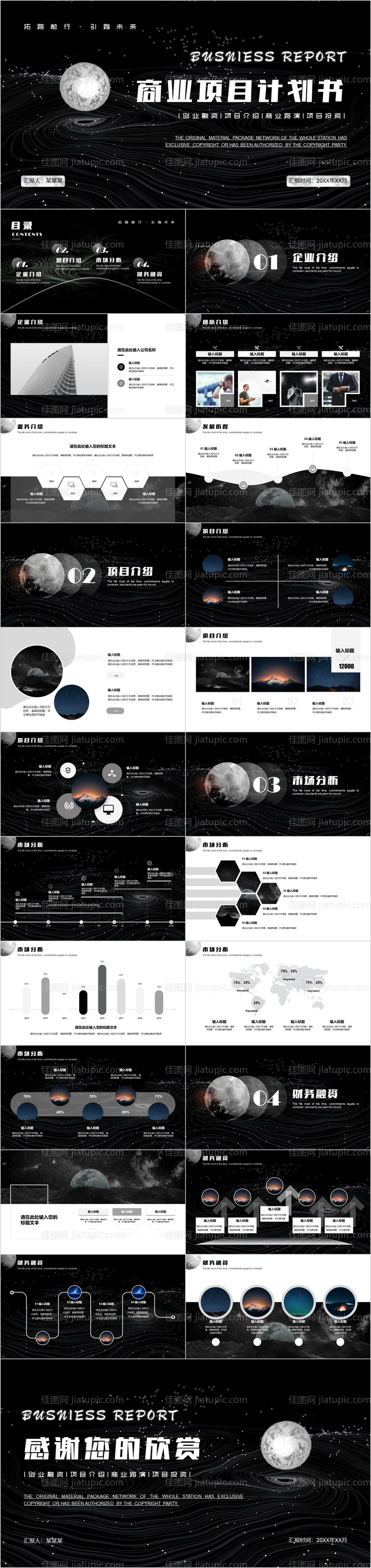 黑色商业计划书PPT -源文件