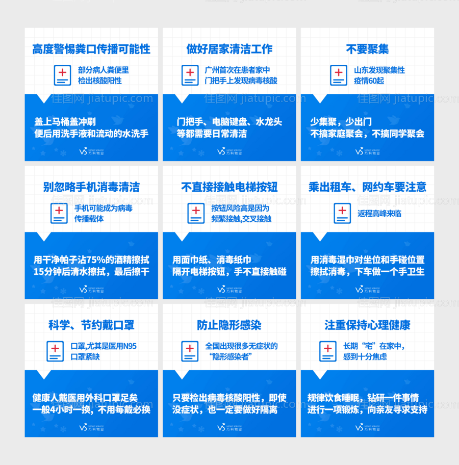 疫情防护九宫格宣传图-源文件